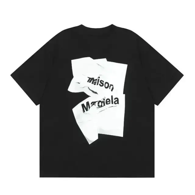 Maison Margiela Torn Paper Logo Black T-Shirt