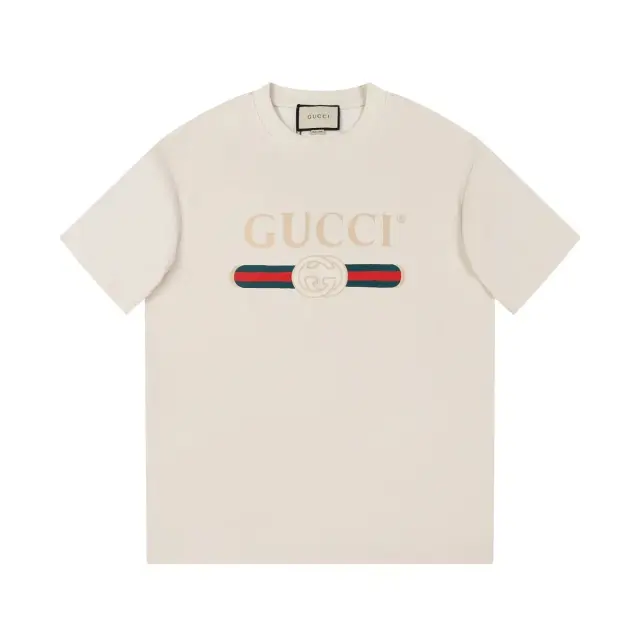Gucci Web Stripe Logo T-Shirt Off White