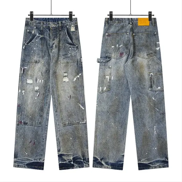Gallery Dept. Distressed Carpenter Denim Pants Grey