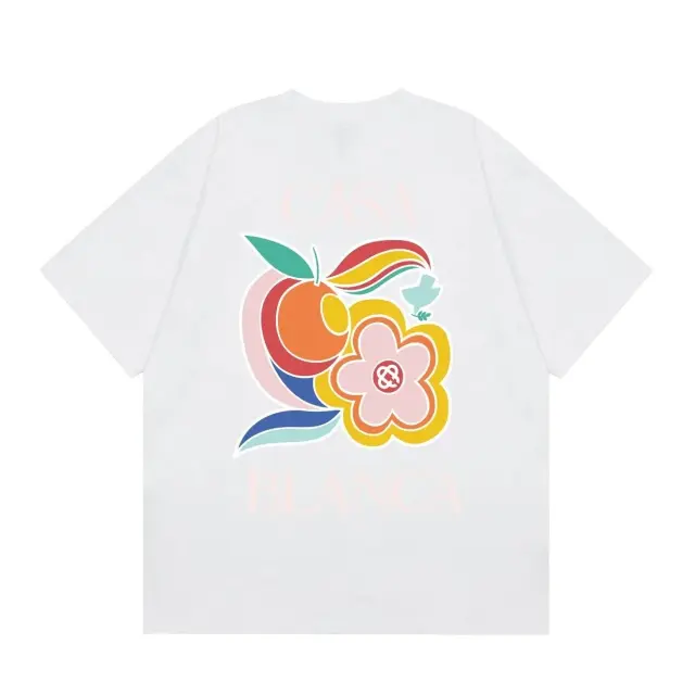 Casablanca Peach & Flower T-Shirt White