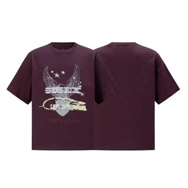 Sp5der Eagle Graphic Tee Burgundy