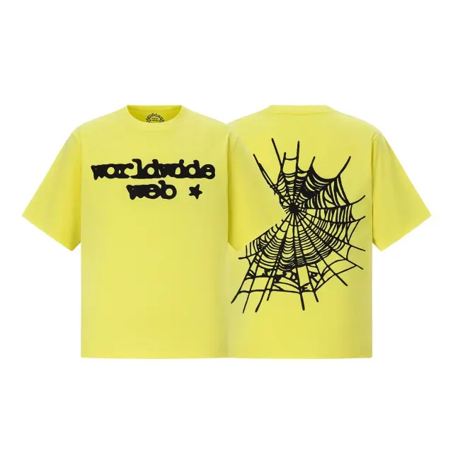 Sp5der Worldwide Web Tee Yellow