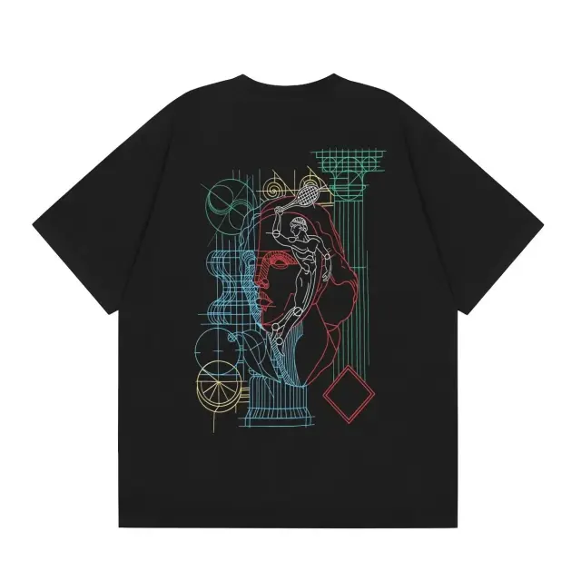 Casablanca Architectural Tennis Line T-Shirt Black