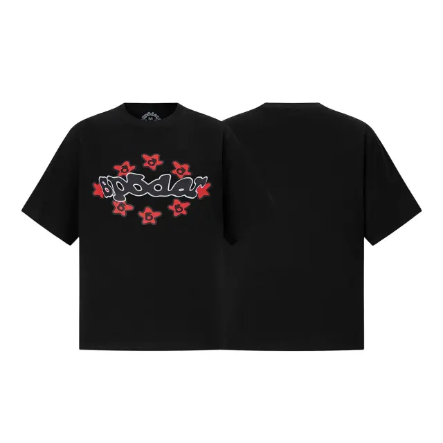 Sp5der Star Flower Logo Tee Black