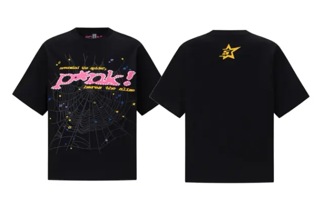 Sp5der Web Rhinestone T-Shirt Black