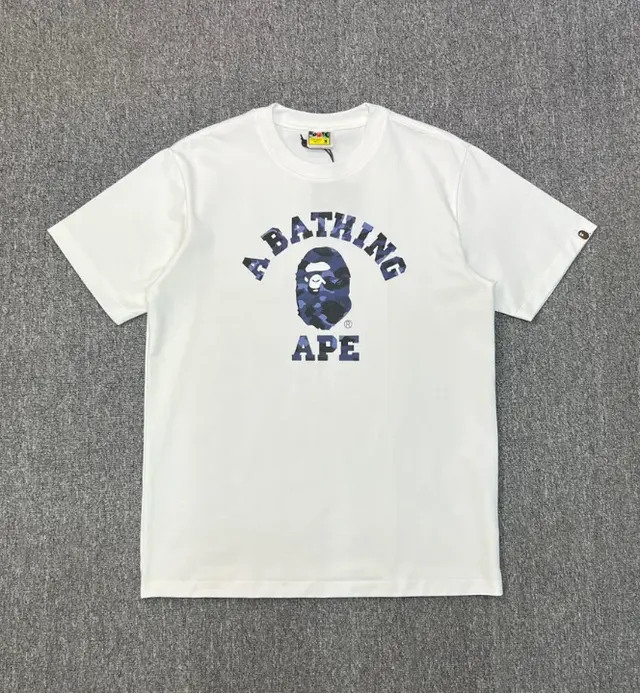 A Bathing Ape Blue Camo College T-Shirt White