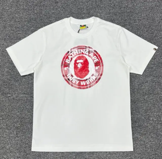 A Bathing Ape Busy Works Plaid Logo T-Shirt White