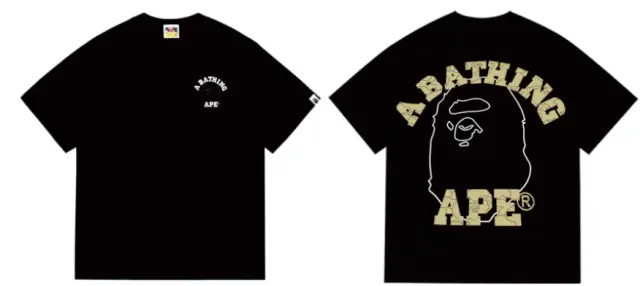 A Bathing Ape Camo Ape Head Black T-Shirt