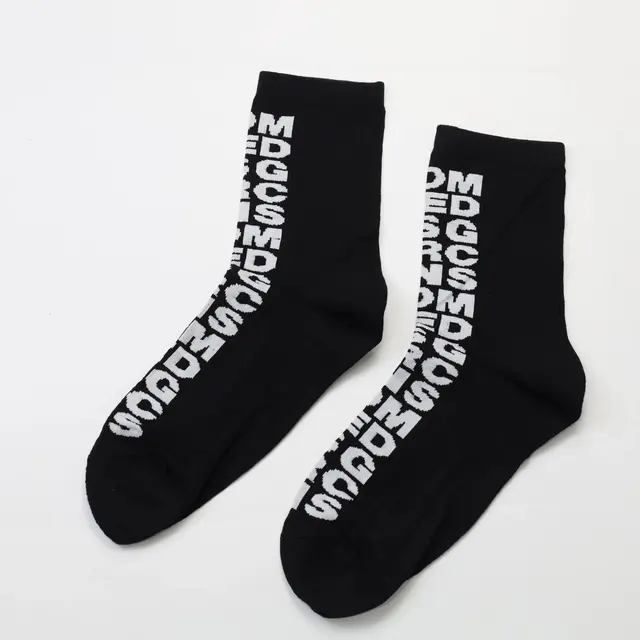 Comme des Garcons Vertical Logo Socks Black