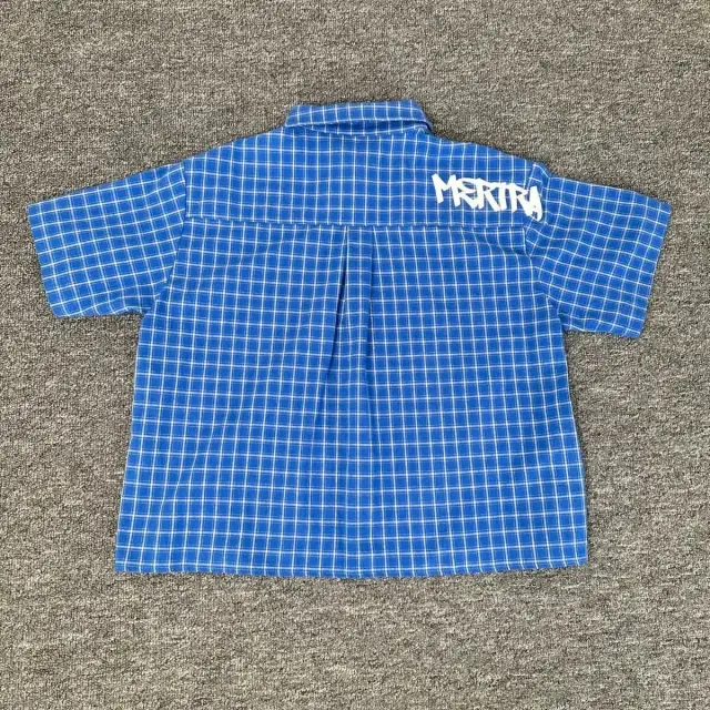 Mertra Blue Plaid Short Sleeve Shirt