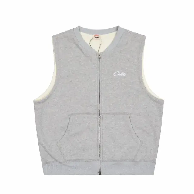 Corteiz Script Zip Vest Grey