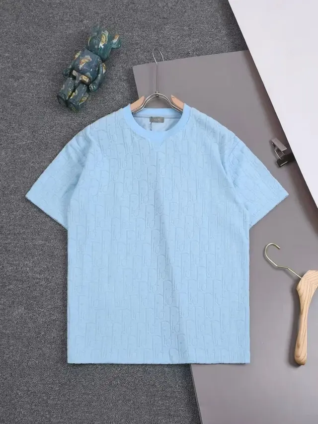 Dior Oblique Jacquard T-Shirt Light Blue