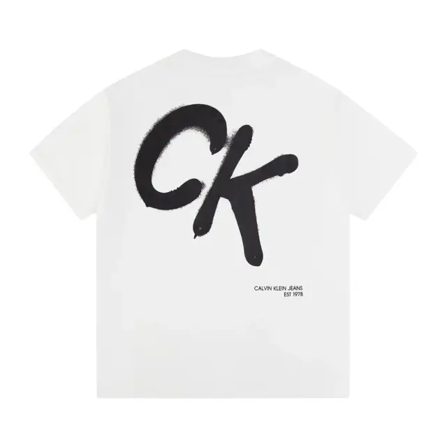 Calvin Klein Jeans Graffiti Monogram Back Logo T-Shirt White
