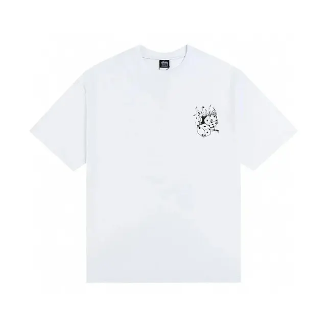 Stussy Flaming Dice T-Shirt White