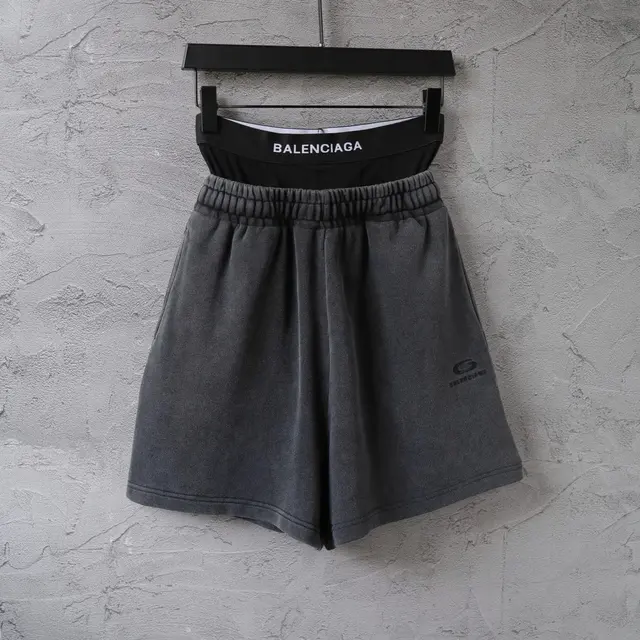 Balenciaga Sports Icon Boxer Sweatshorts Washed Black