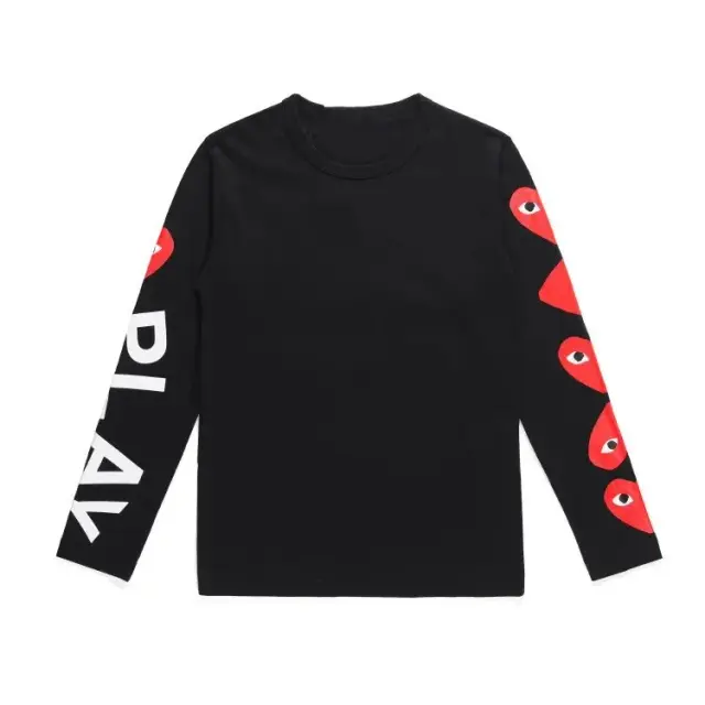 Comme des Garcons PLAY Multi Heart Sleeve Long-Sleeve T-Shirt Black