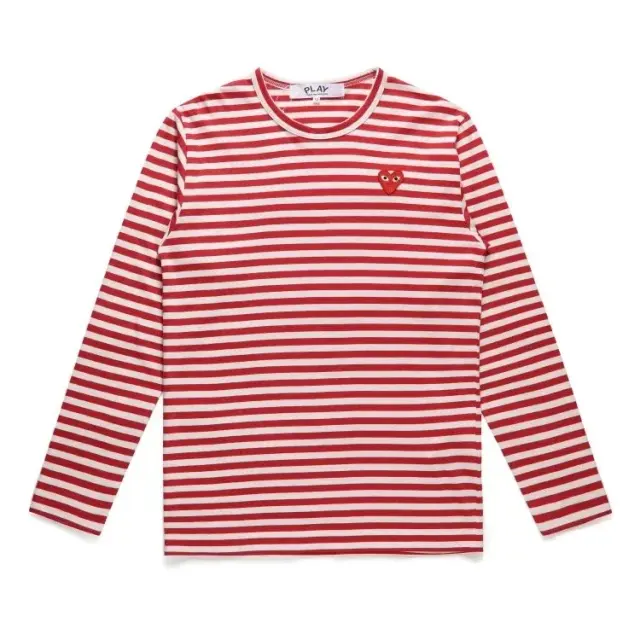 Comme des Garcons PLAY Striped Long-Sleeve T-Shirt Red White