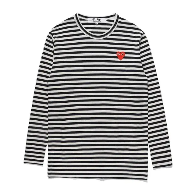 Comme des Garcons PLAY Striped Long-Sleeve T-Shirt Black White