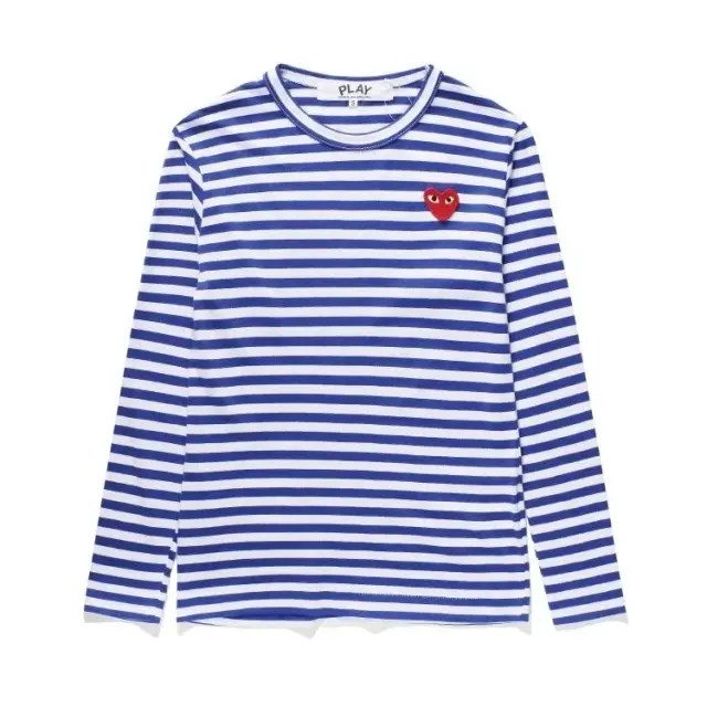 Comme des Garcons PLAY Striped Long-Sleeve T-Shirt Blue White