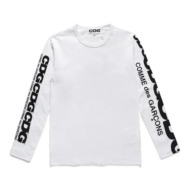 Comme des Garcons Sleeve Logo Long-Sleeve T-Shirt White