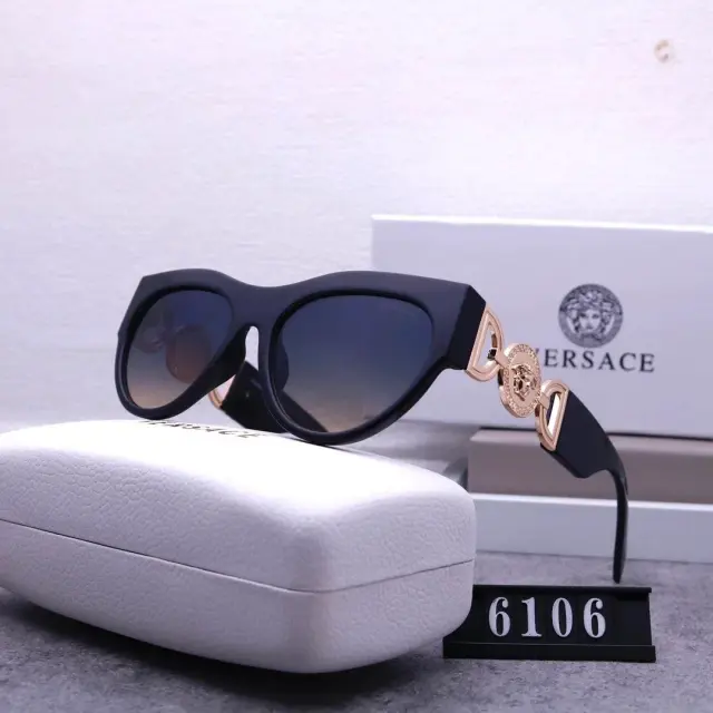 Versace Medusa Cat-Eye Sunglasses Black Brown Gradient