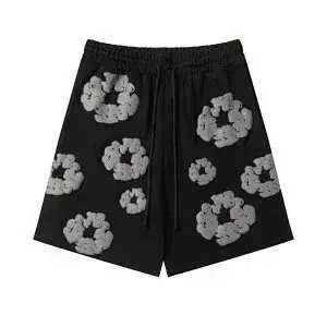 Denim Tears Cotton Wreath Shorts Black Grey