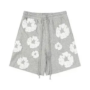 Denim Tears Cotton Wreath Shorts Grey White