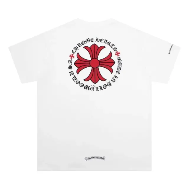 Chrome Hearts Horseshoe Cross T-Shirt White/Red