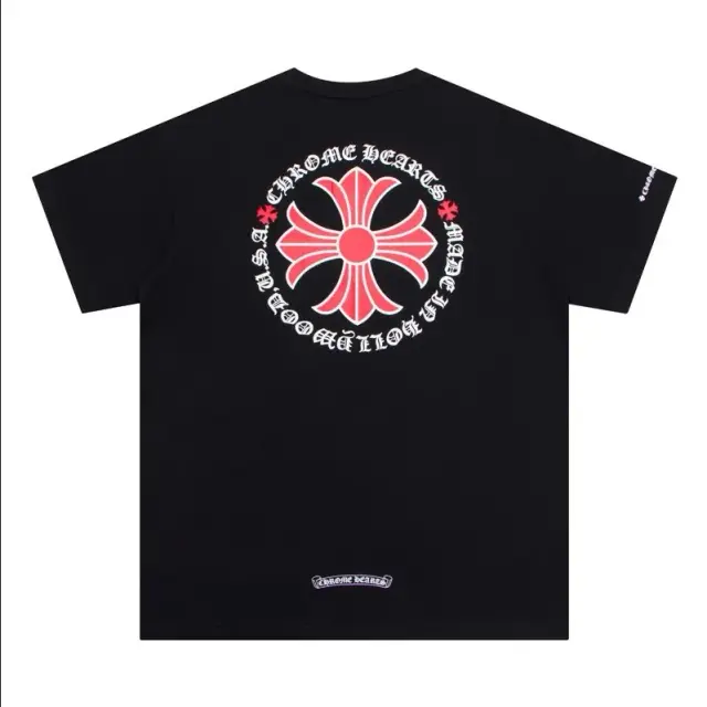 Chrome Hearts Horseshoe Cross T-Shirt Black/Red