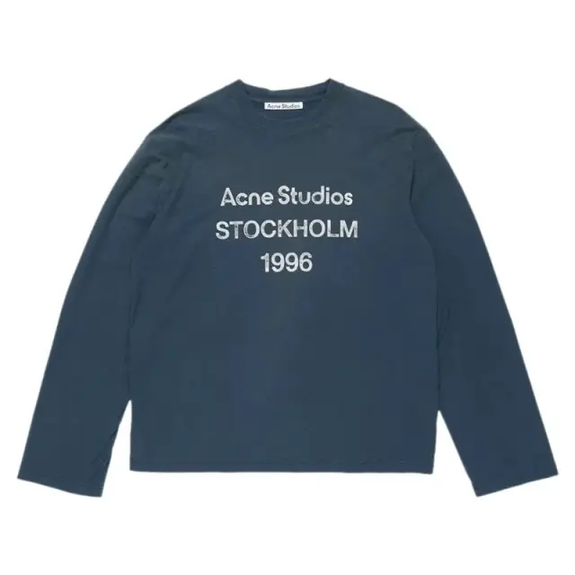 Acne Studios 1996 Logo Long Sleeve T-Shirt Dark Blue