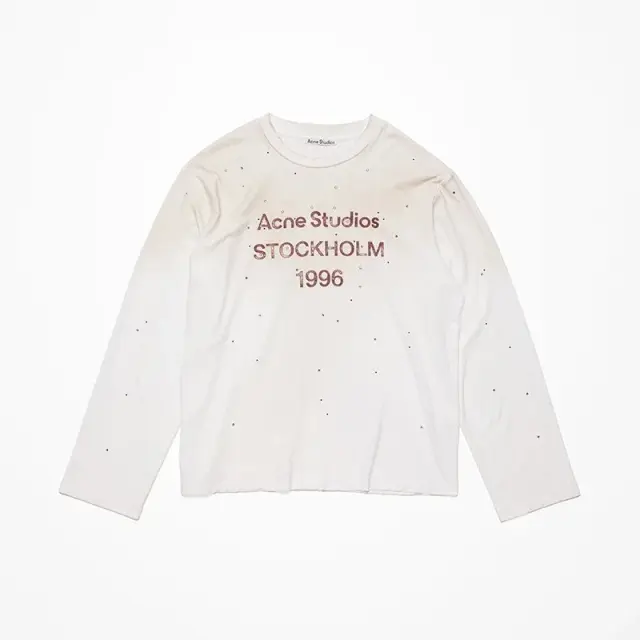 Acne Studios 1996 Rhinestone Long Sleeve T-Shirt White