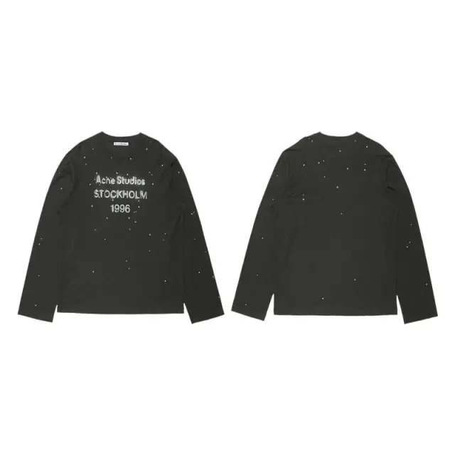 Acne Studios 1996 Rhinestone Long Sleeve T-Shirt Black