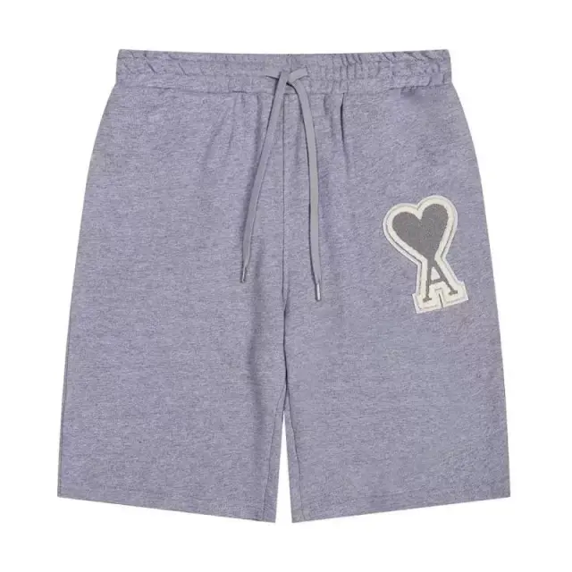 AMI Paris Ami de Cœur Shorts Heather Grey