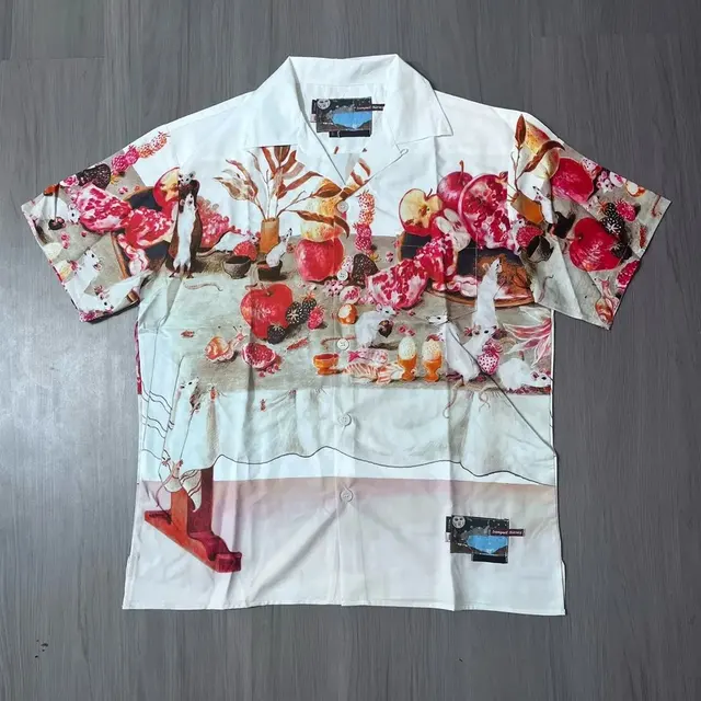 Prada x Christophe Chemin Short-Sleeve Shirt White and Red