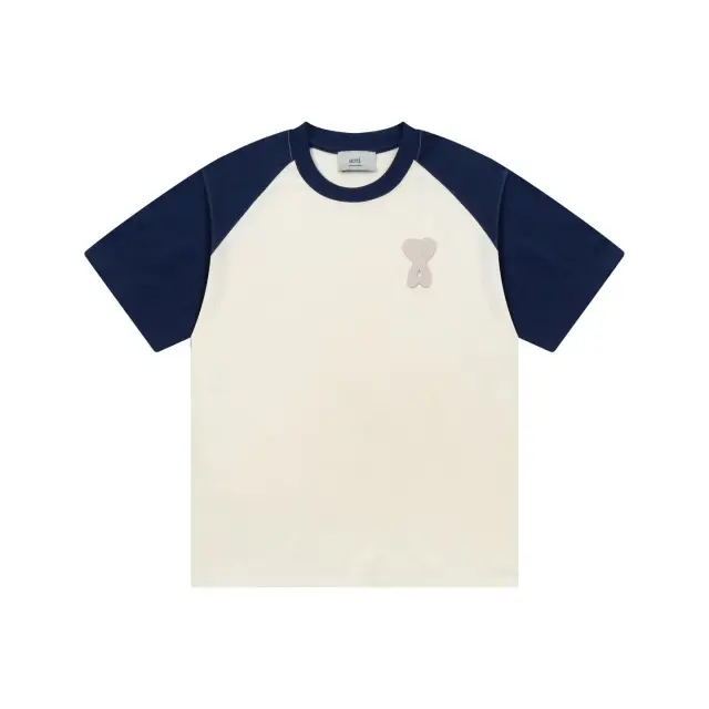 AMI Paris Ami de Cœur Raglan T-Shirt Off-White Navy
