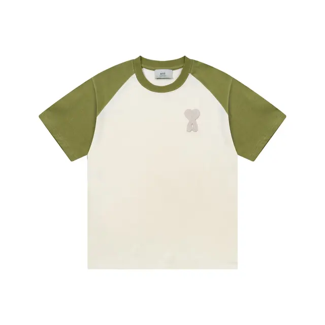 AMI Paris Ami de Cœur Raglan T-Shirt Off-White Olive