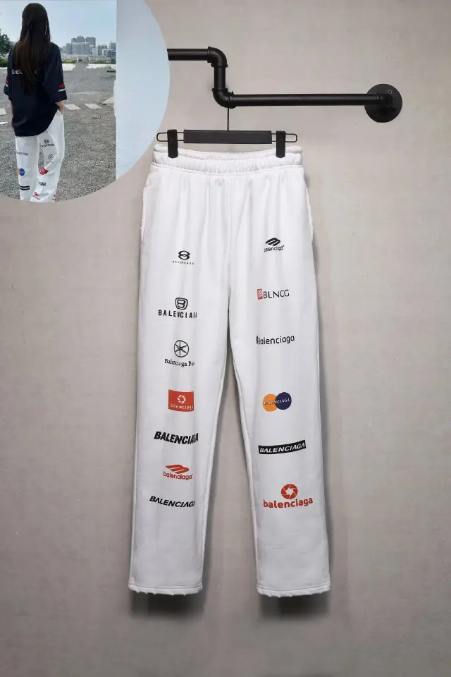 Balenciaga Multi-Logo Sweatpants White