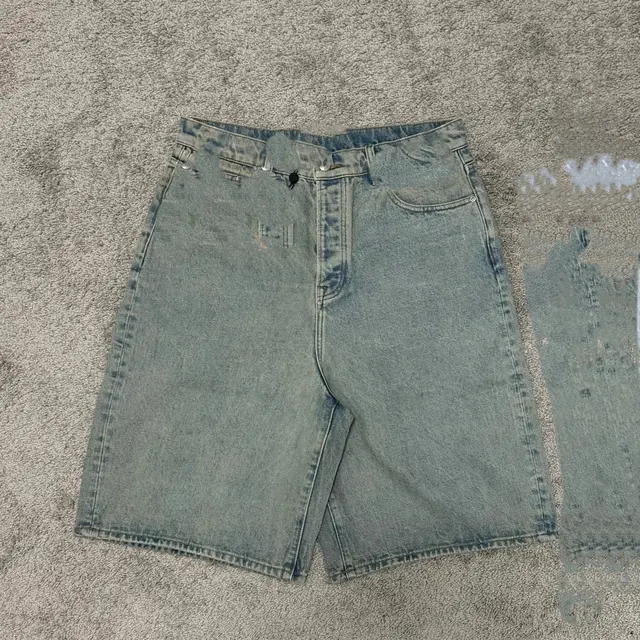 Wide-Leg Denim Shorts Tinted Wash