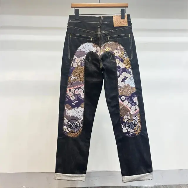 EVISU Daicock Brocade Jeans 'Black'