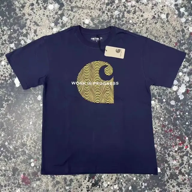 Carhartt WIP T-Shirt Navy / Yellow Graphic