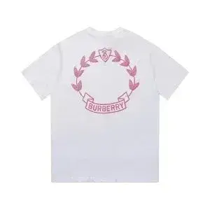 Burberry Laurel Wreath Crest Print T-Shirt White/Pink