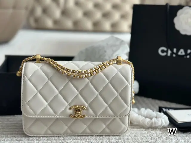 Chanel Quilted Flap Bag White