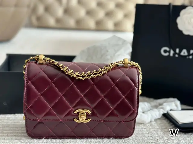 Chanel Quilted Flap Bag Burgundy