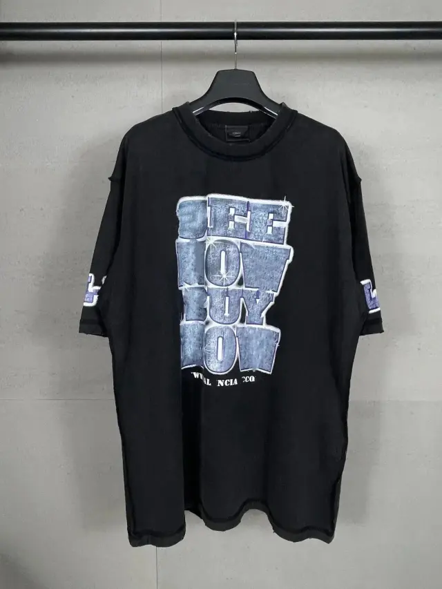 Balenciaga See Now Buy Now T-Shirt Washed Black