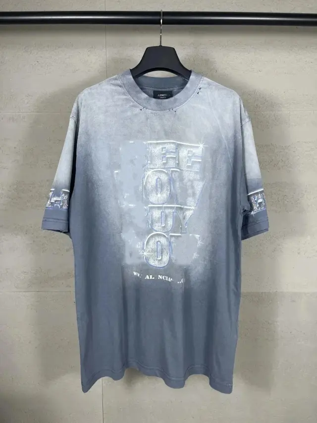 Balenciaga See Now Buy Now T-Shirt Washed Blue