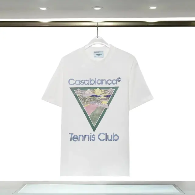 Casablanca Tennis Club Triangle Graphic T-Shirt White