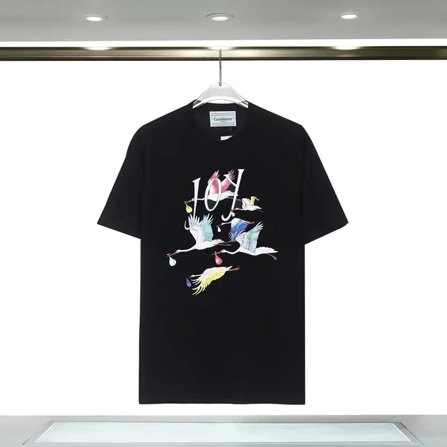 Casablanca Joy Storks Graphic T-Shirt Black