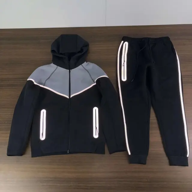 Black and milk gray suit