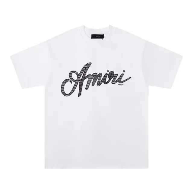 Amiri Core Logo Mesh Applique T-Shirt White