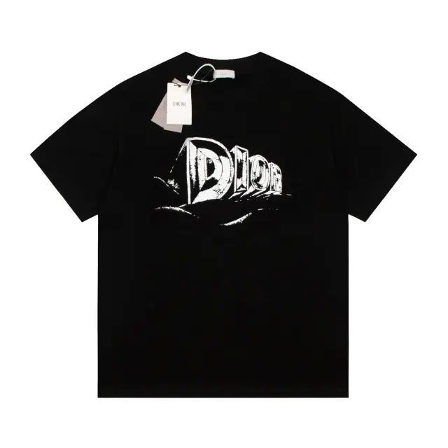 Dior 3D Distressed Logo T-Shirt Black